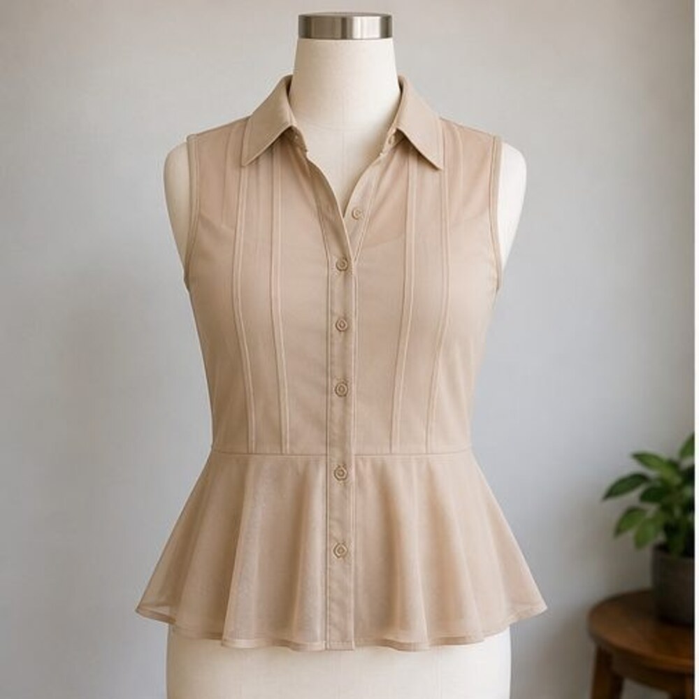 Sand Ruffle Blouse
